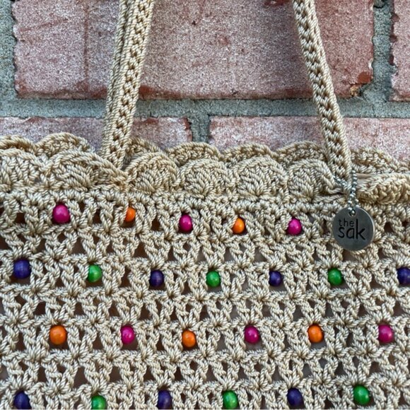 The Sak Small Beaded Crochet Shoulder Tote Bag - Picture 3 of 9